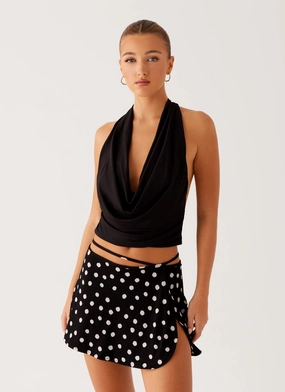 Ashi Cowl Top - Black DoubleStitchedSeams High Durability Material