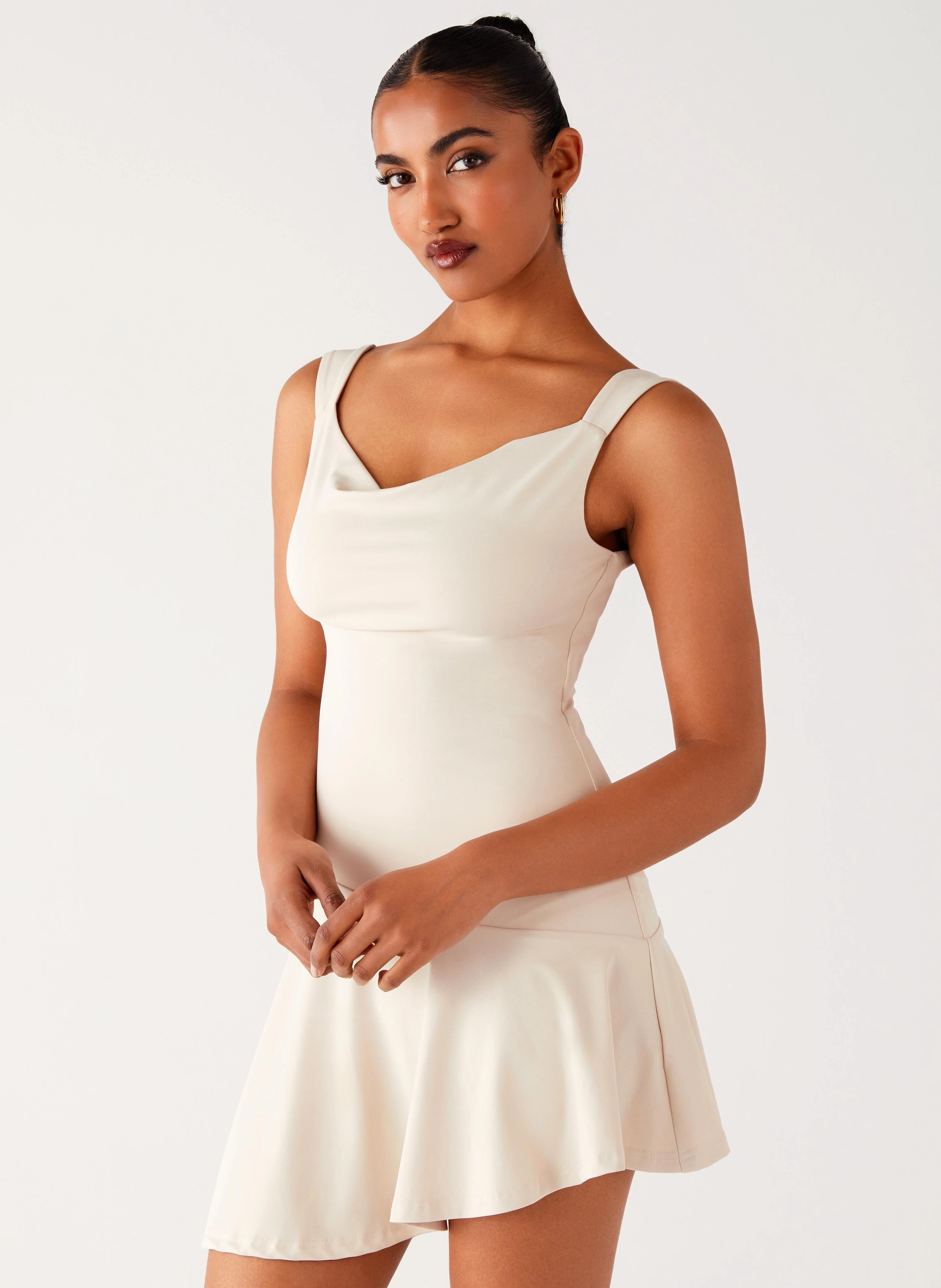 Adjustable-Length Dune Whisper Mini Dress - Ivory