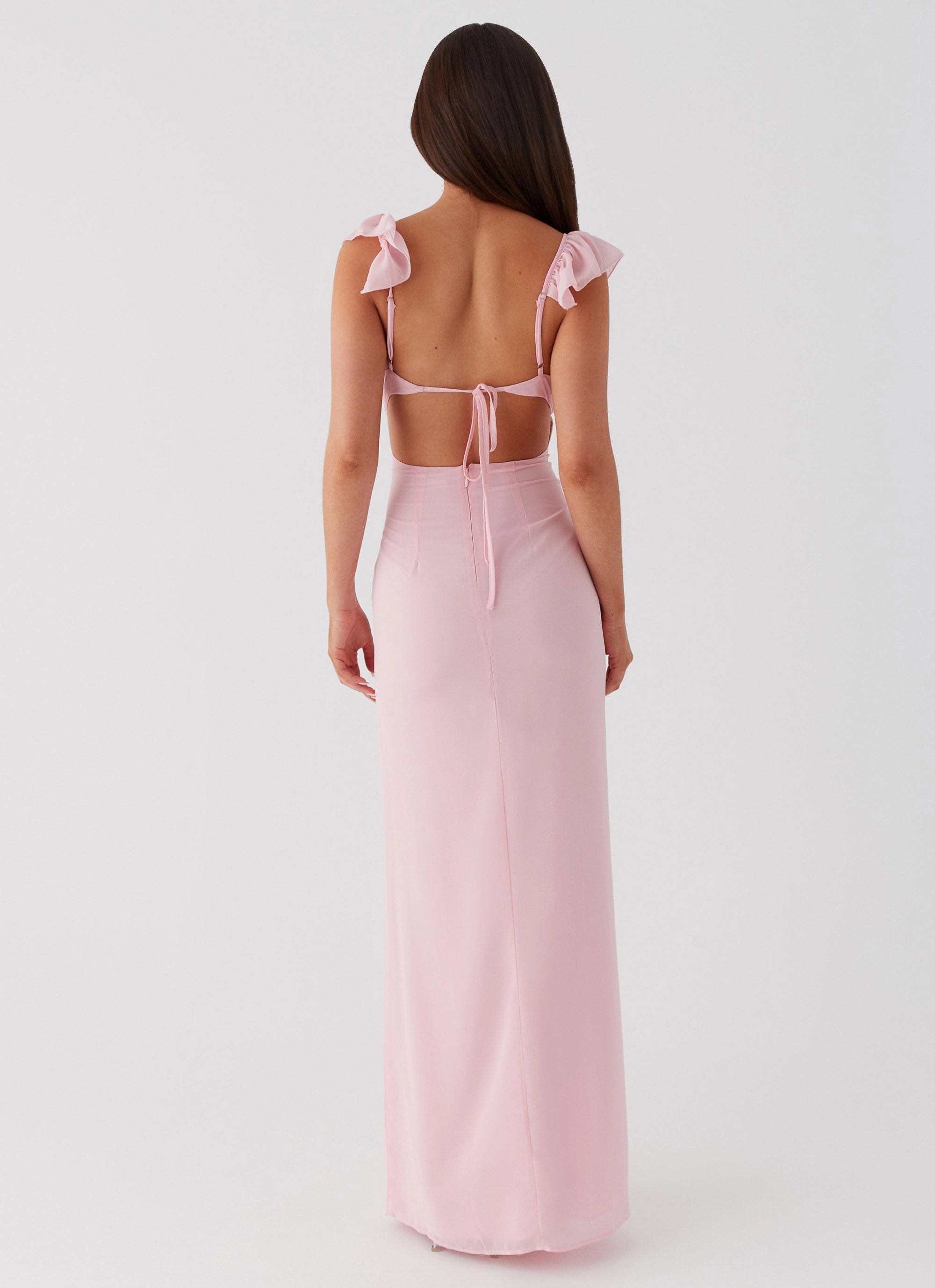 Silvie Maxi Dress - Pink Breathable Layering Velvet-Touch
