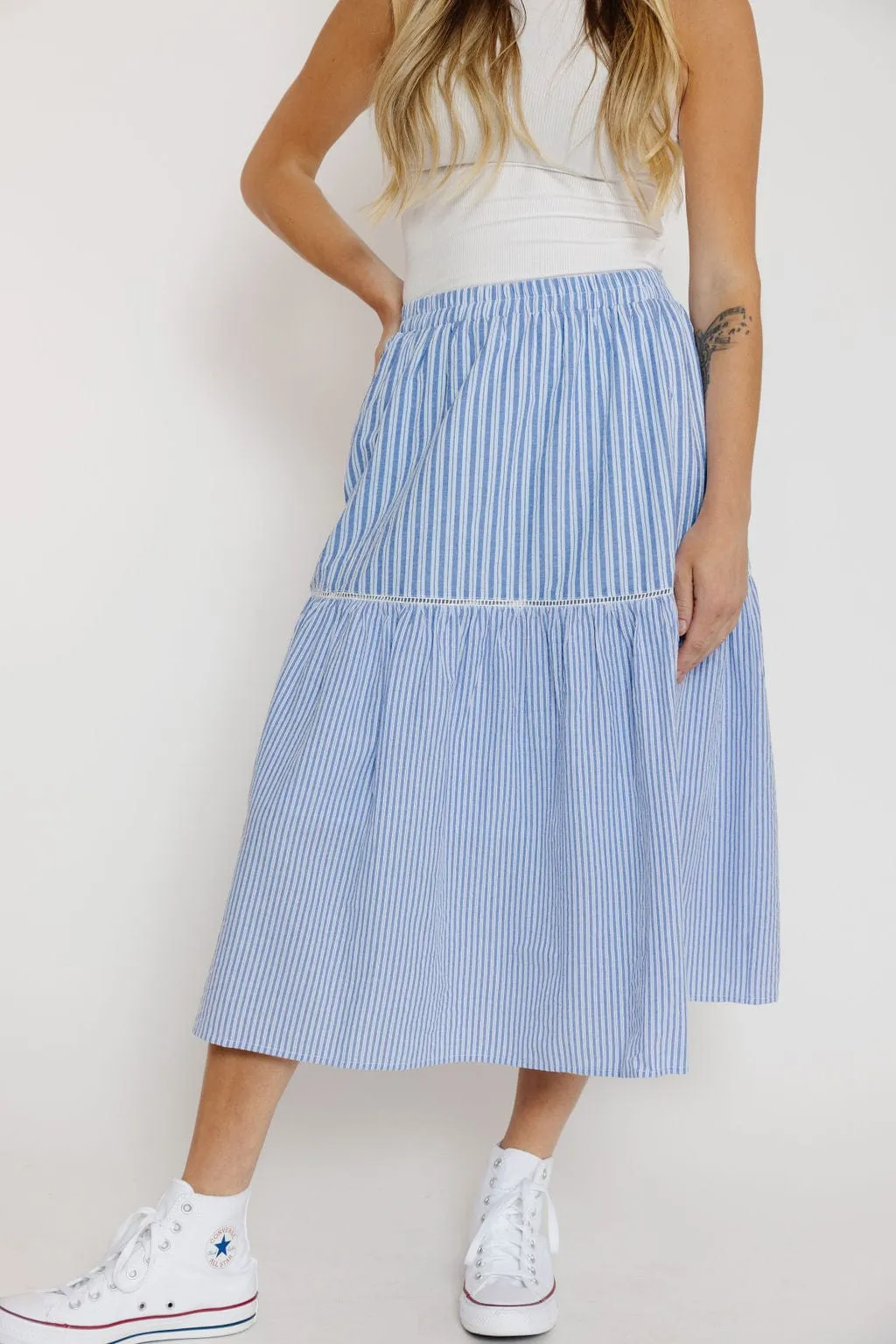 Gravity Skirt in Blue Stripe