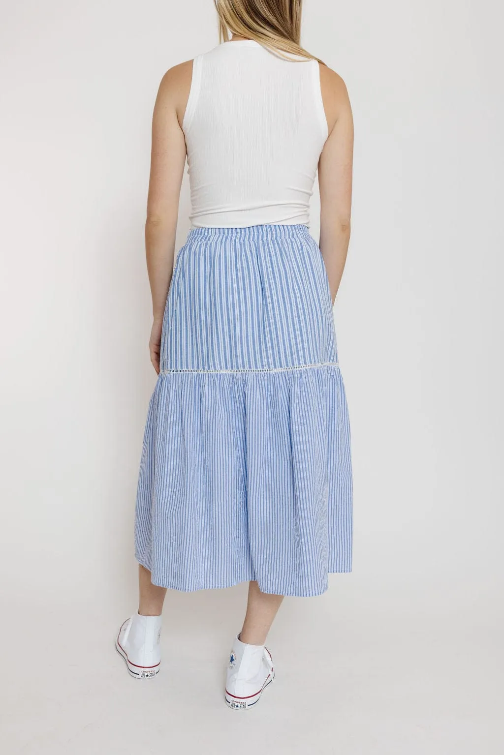 Gravity Skirt in Blue Stripe