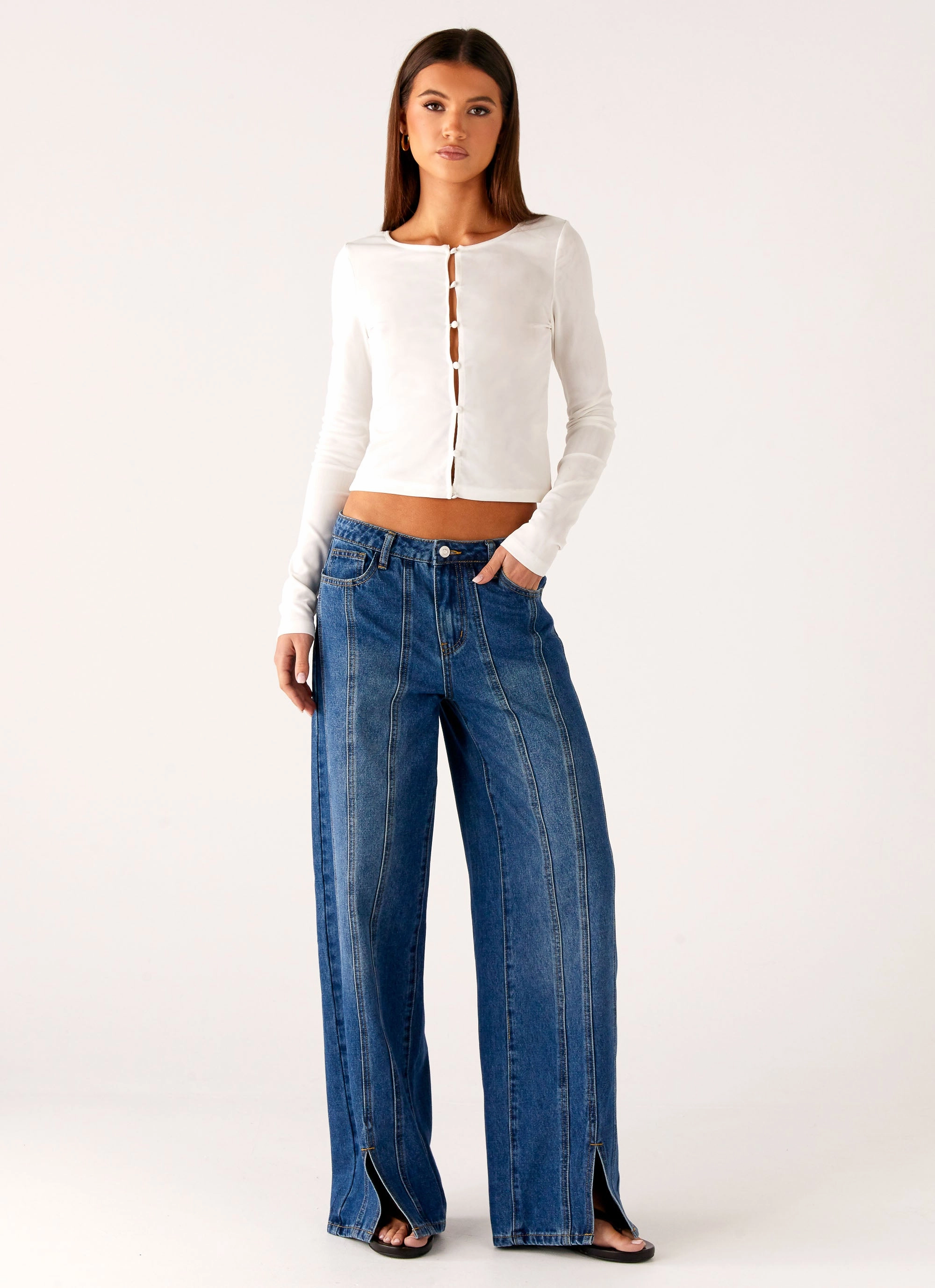 Grayson Straight Leg Jeans - Denim Blue Travel Ease