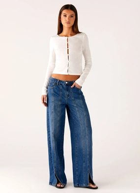 Grayson Straight Leg Jeans - Denim Blue minimalistic look Grayson Straight Leg Jeans - Denim Blue Travel Ease