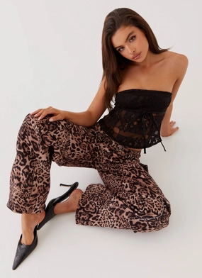 Moisture Management Relaxed Wear Greedy Cargo Pants - Leopard