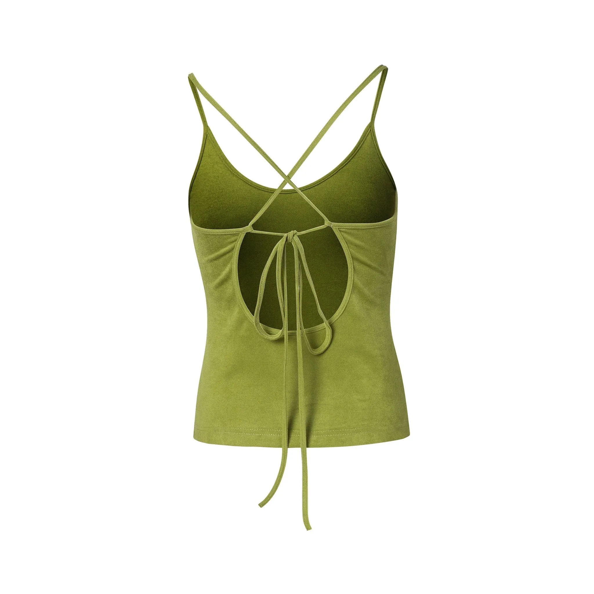 Green Cut-out Knitted Camisole