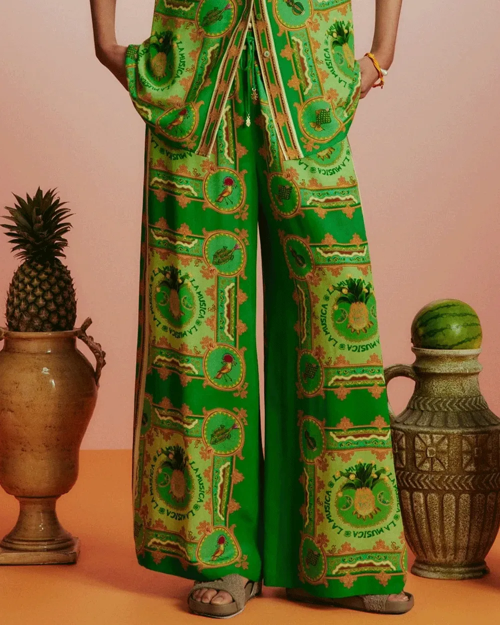 Green Musica Silk Pant