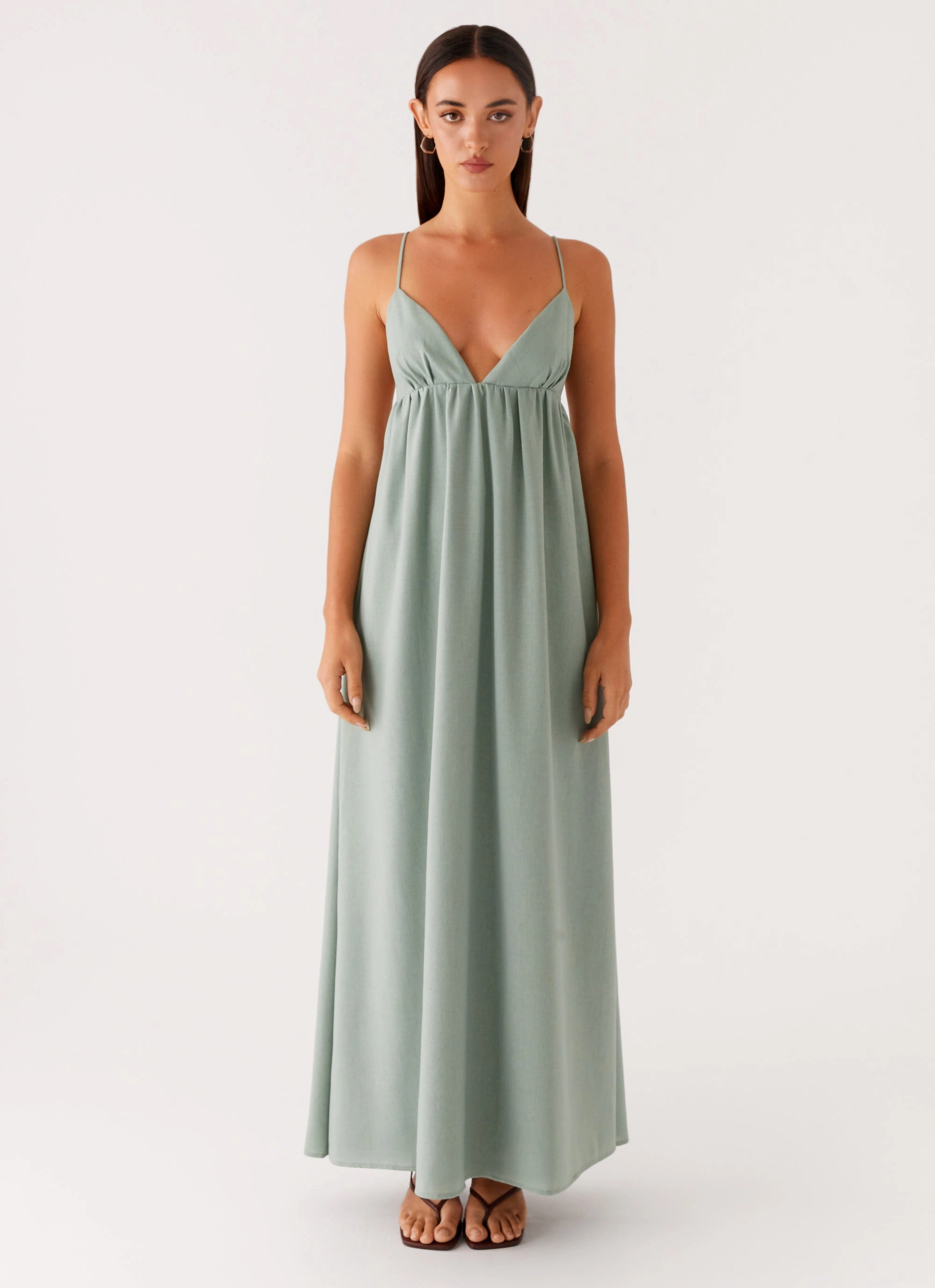 Greer Maxi Dress - Sage PlushLining