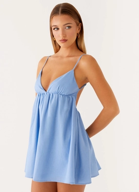 Easy Wrap Greer Mini Dress - Blue