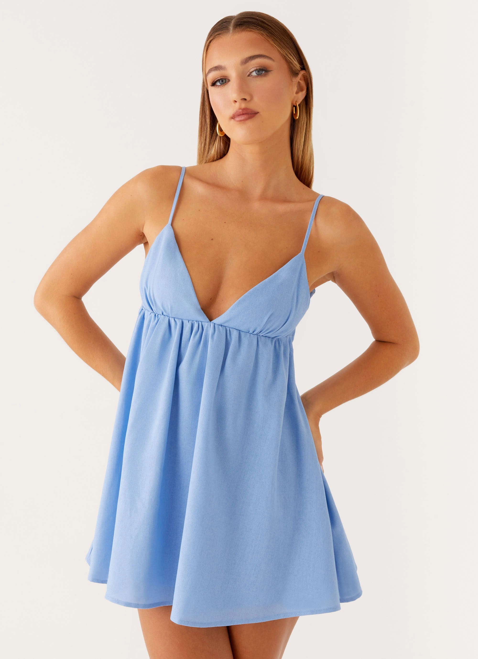 Greer Mini Dress - Blue Compressible
