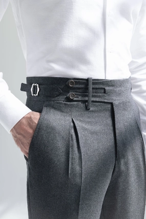 Grey flannel Limited Edition trousers - Made in Italy Grey flannel Limited Edition trousers - Made in Italy