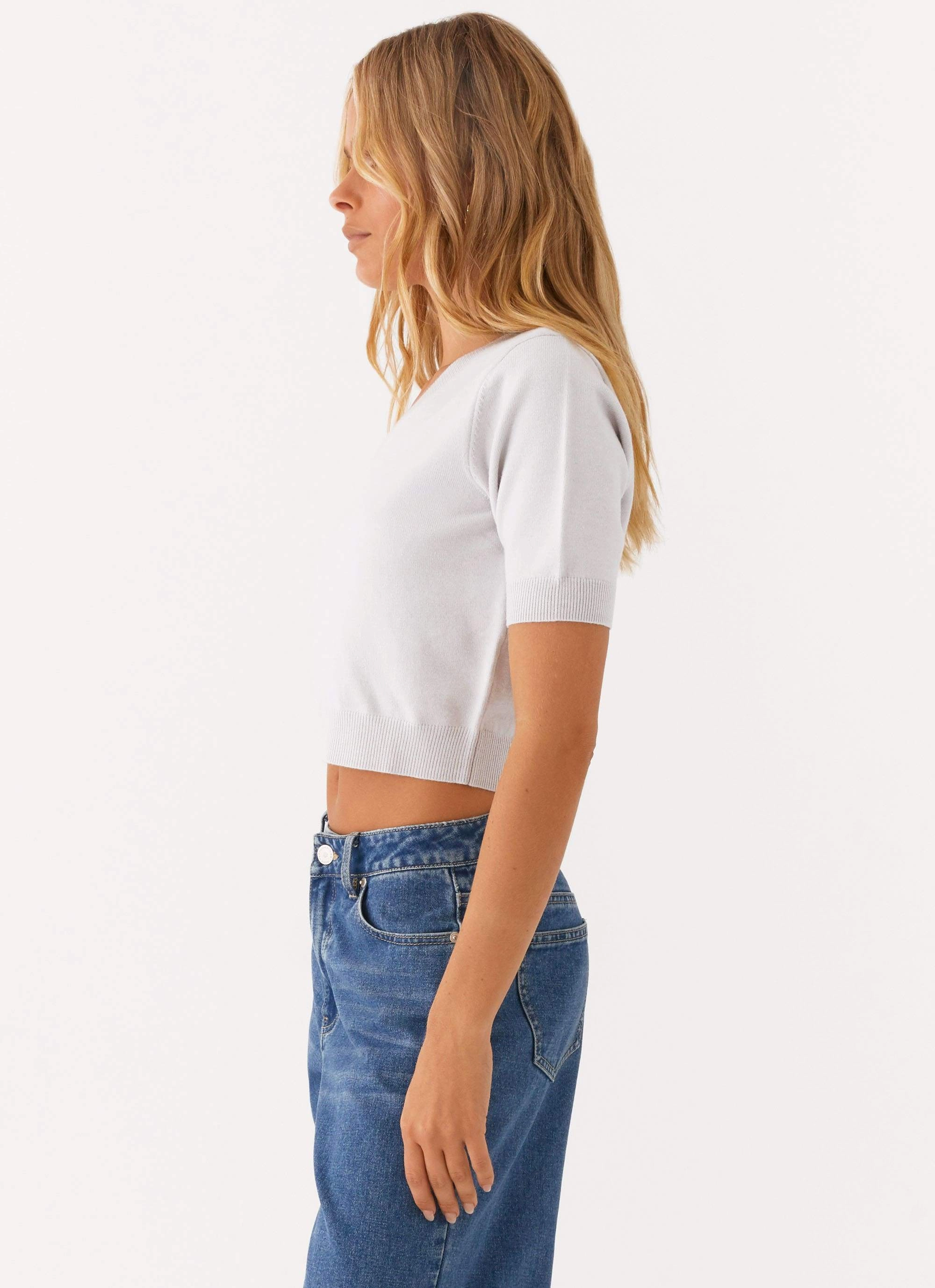 Breathable Design OdorResistant Treatment In The Beginning Short Sleeve Top - Grey