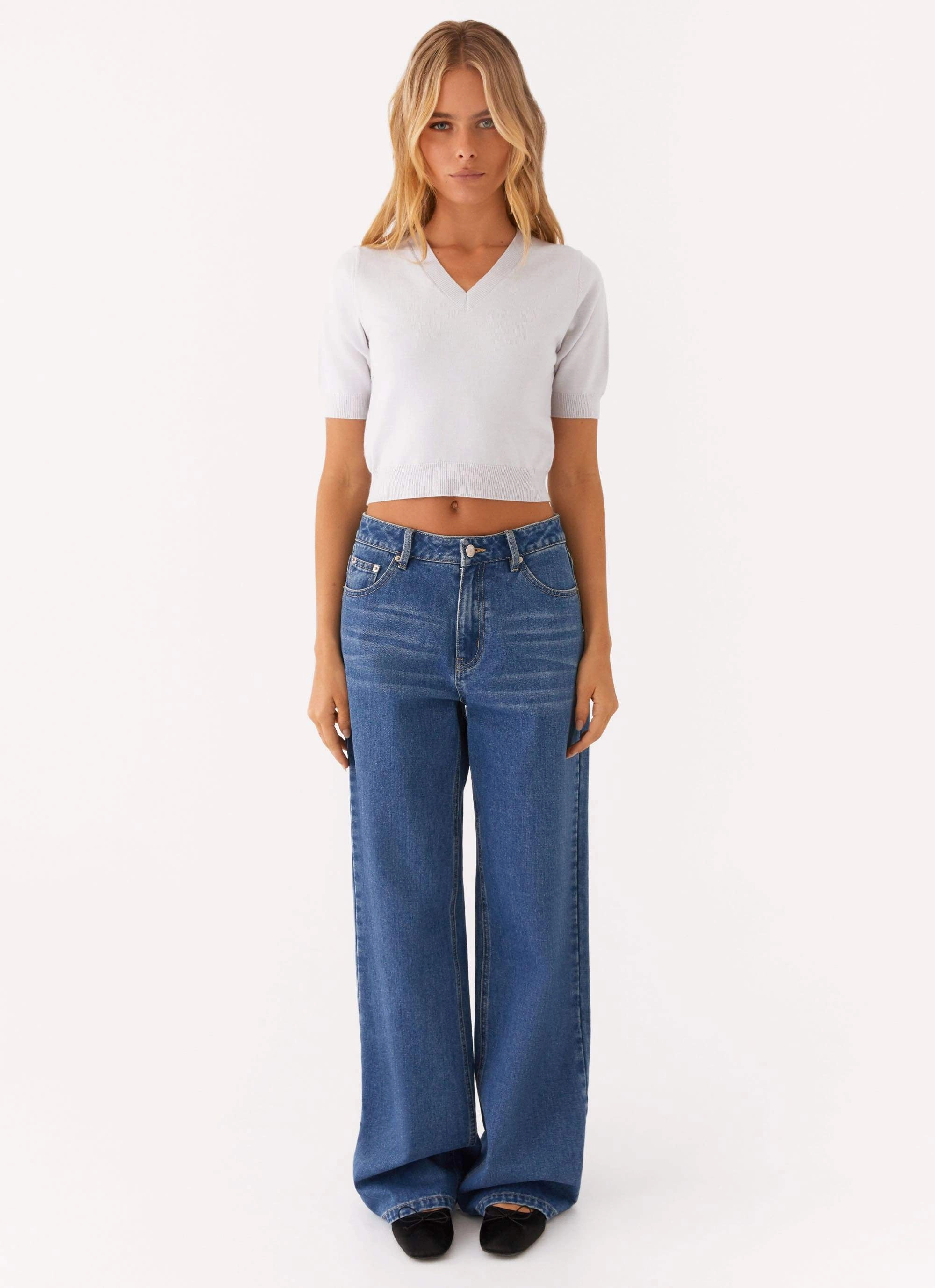 In The Beginning Short Sleeve Top - Grey Garment Washed Smooth Seam Transition