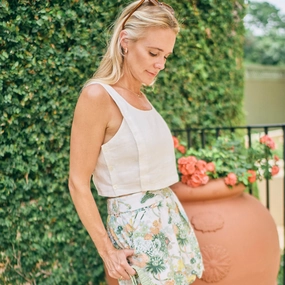 RibbedNeckline Built In Odor Control MASON'S DAUGHTER | Sophia Top, Ivory