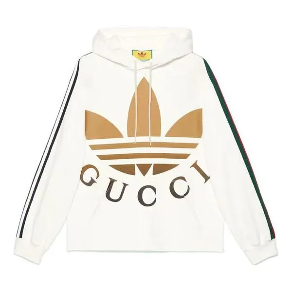 Gucci x adidas Hooded Sweatshirt 'Ivory', ivory/black/gold