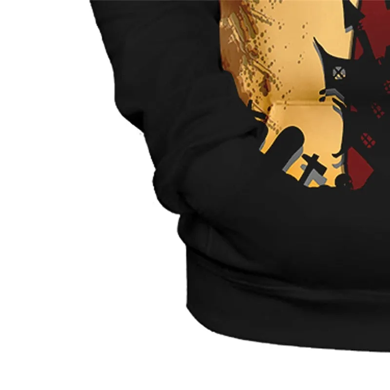 halloween hoodies Casual Scary Halloween 2019 Slim Fit sweatshirt Top Moon Night Castle