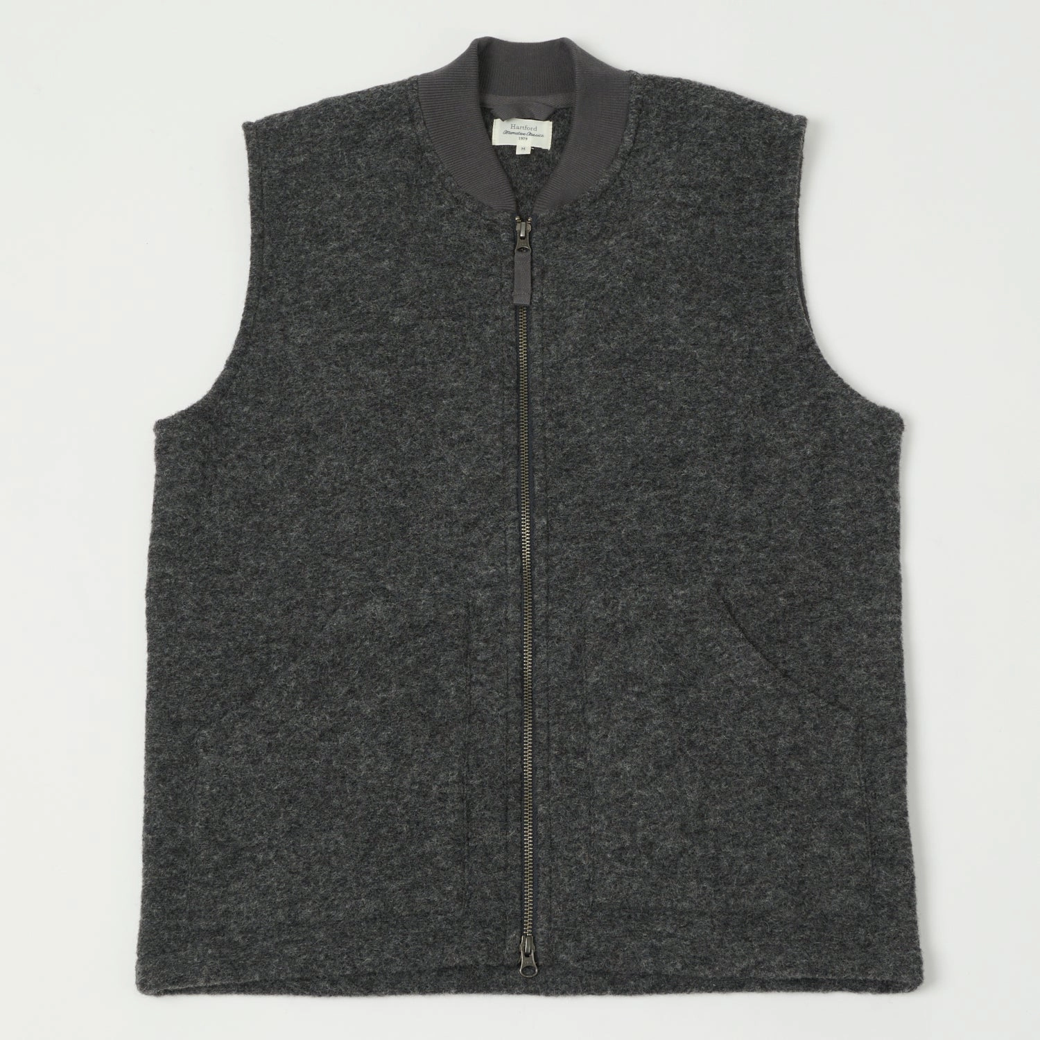 Hartford Knitted Wool Vest - Charcoal