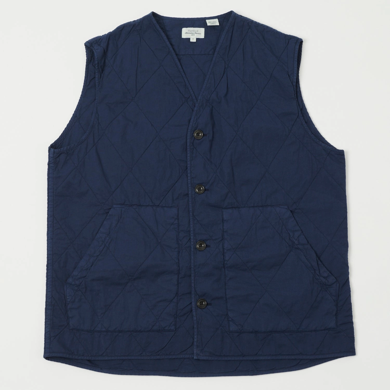 Hartford Quilted Cotton Twill Vest - Deep Blue