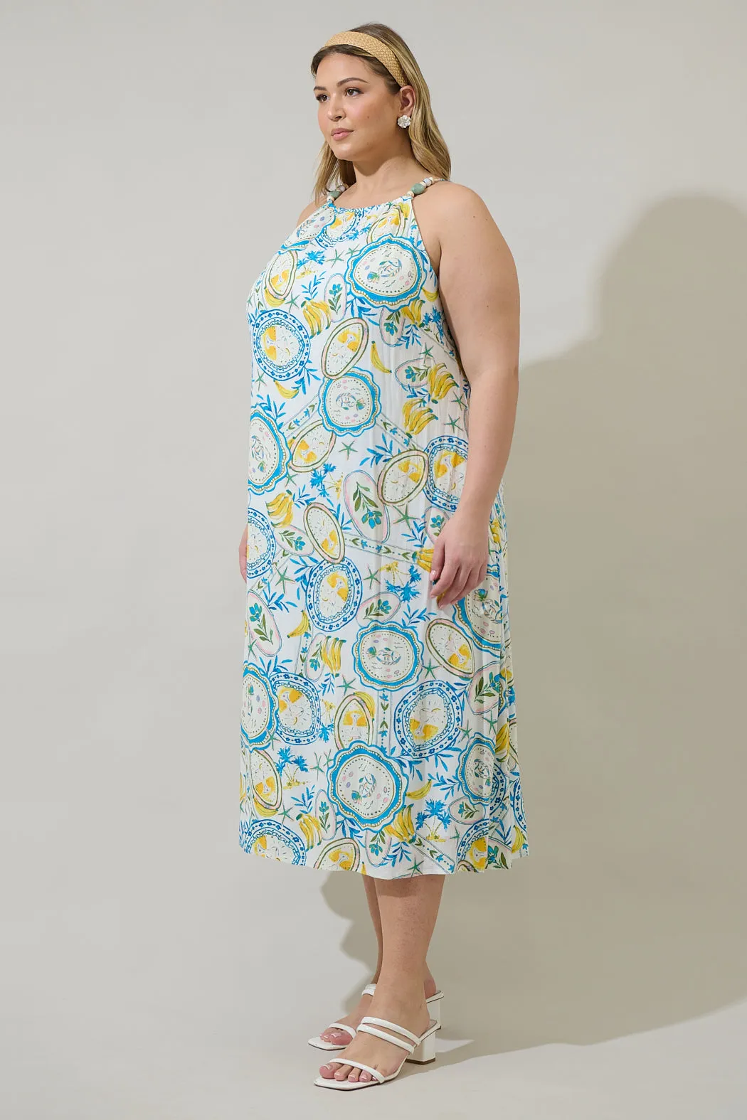 Harvest Island Brisia Halter Midi Dress Curve