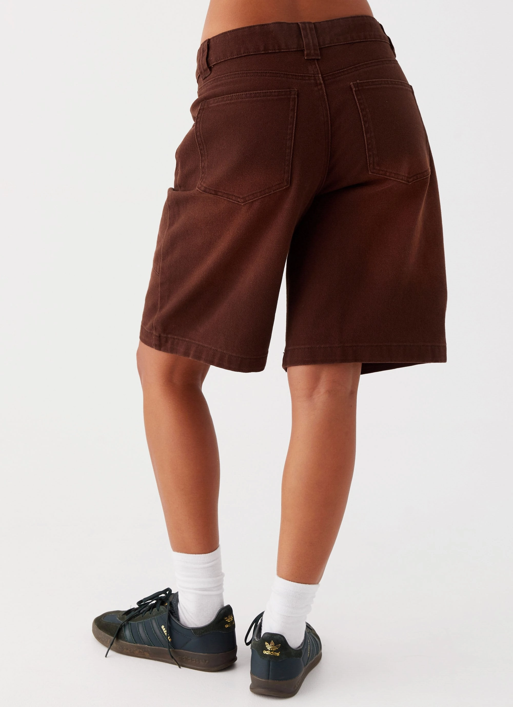 Noise Reduciting Fabric All Season Heading South Denim Jorts - Brown