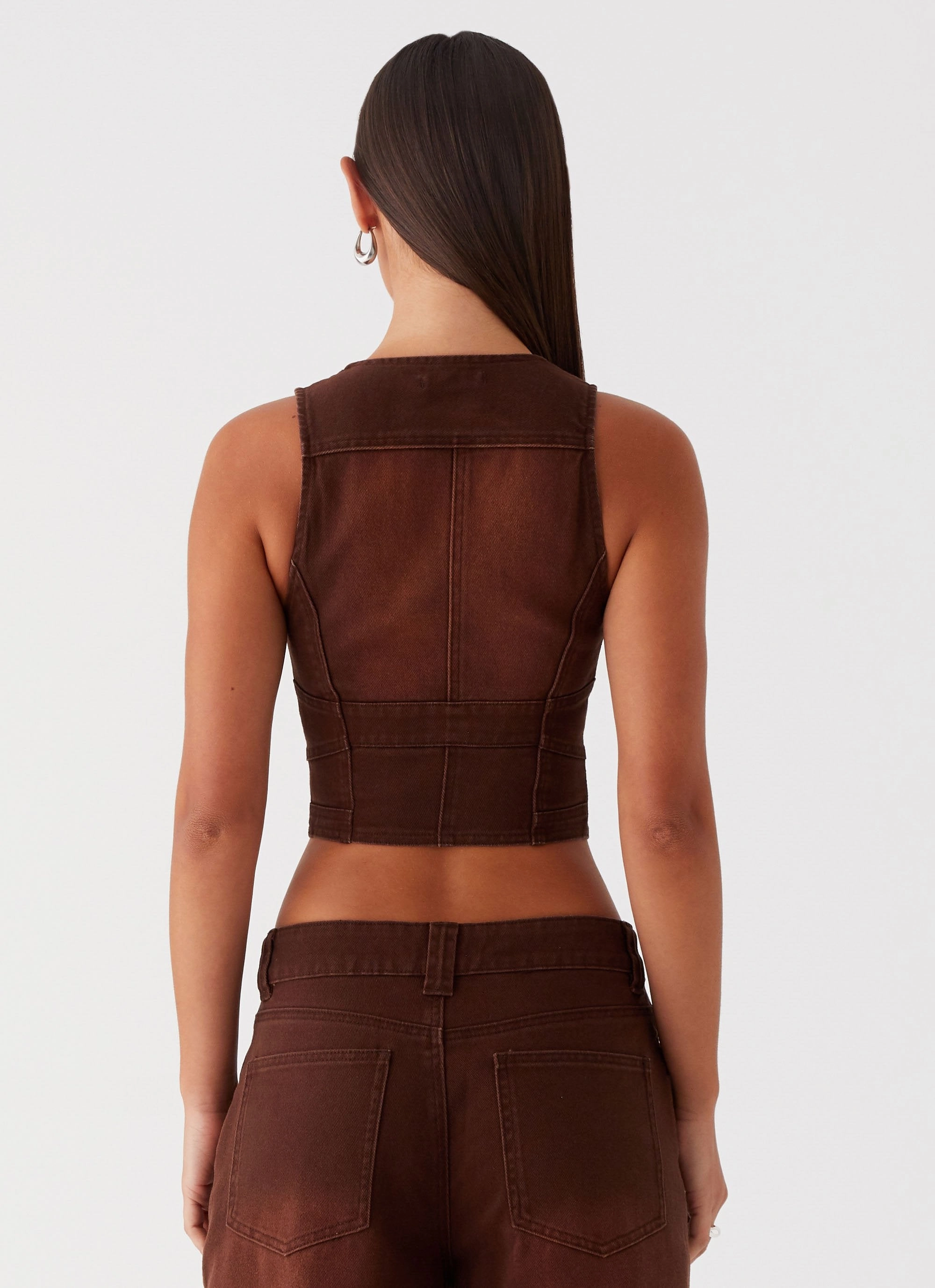 Heading South Denim Vest - Brown Weekend Casual