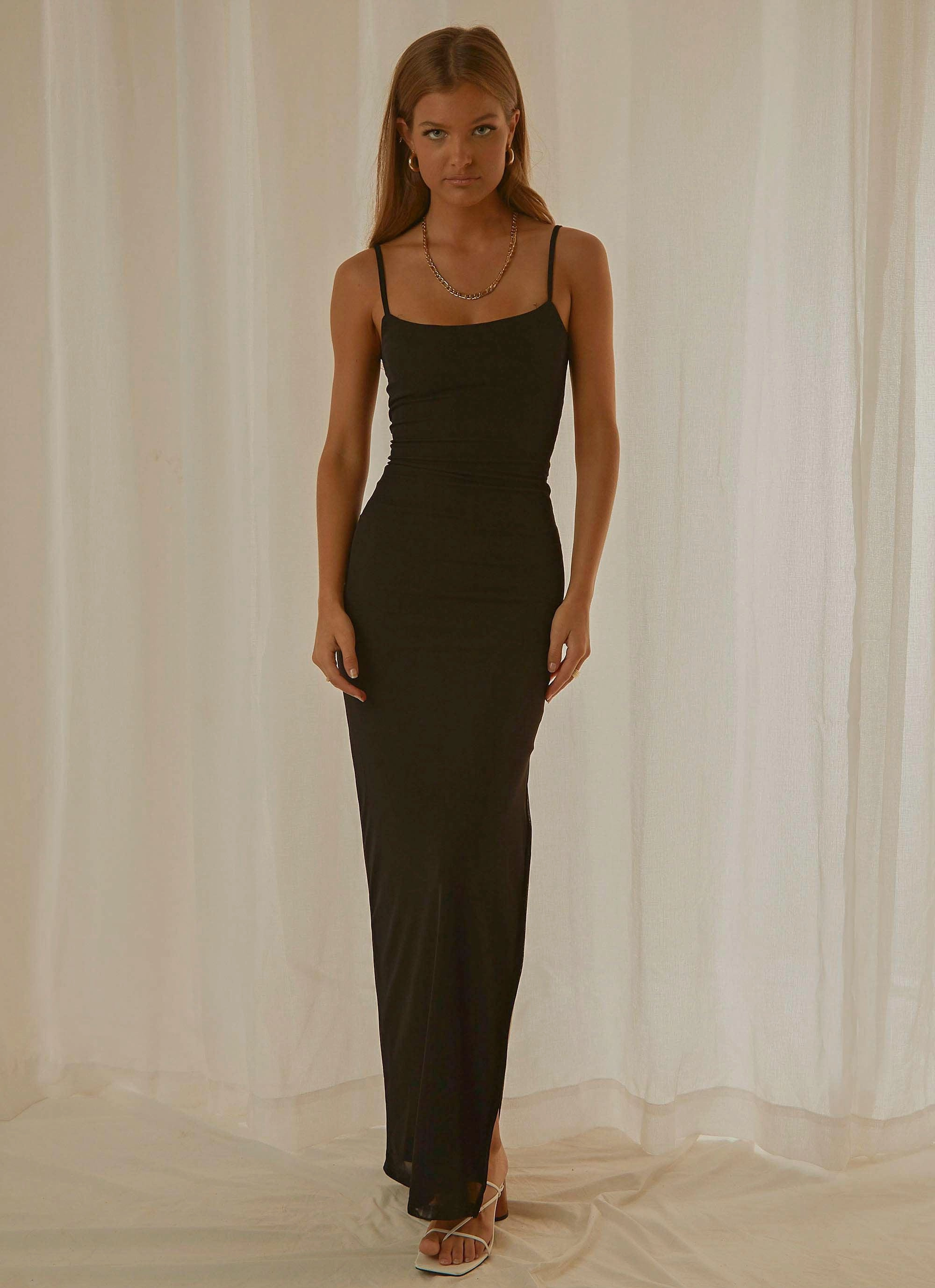 Collared All weather Heading West Maxi Dress - Noir