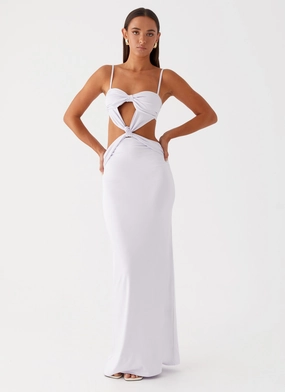 Heart And Soul Maxi Dress - Lavender Stage Ready Lunch Date Elegant Waist Design Heart And Soul Maxi Dress - Lavender