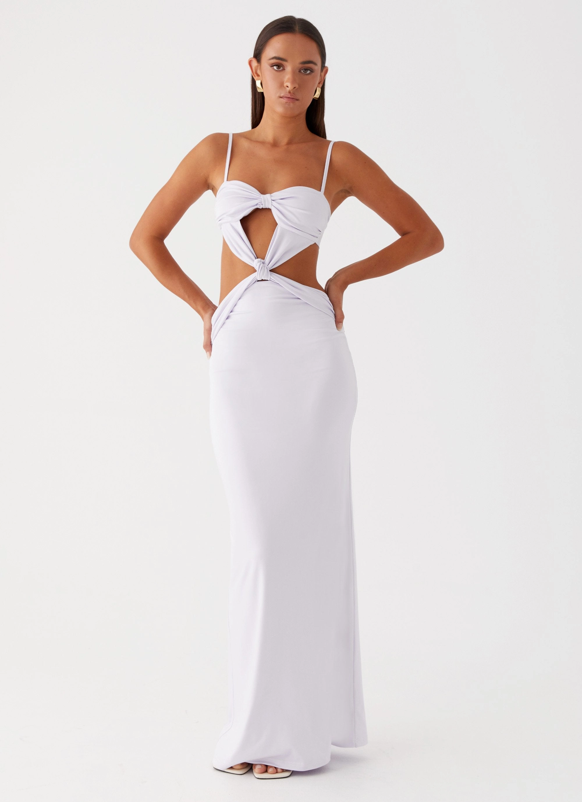 Lunch Date Elegant Waist Design Heart And Soul Maxi Dress - Lavender