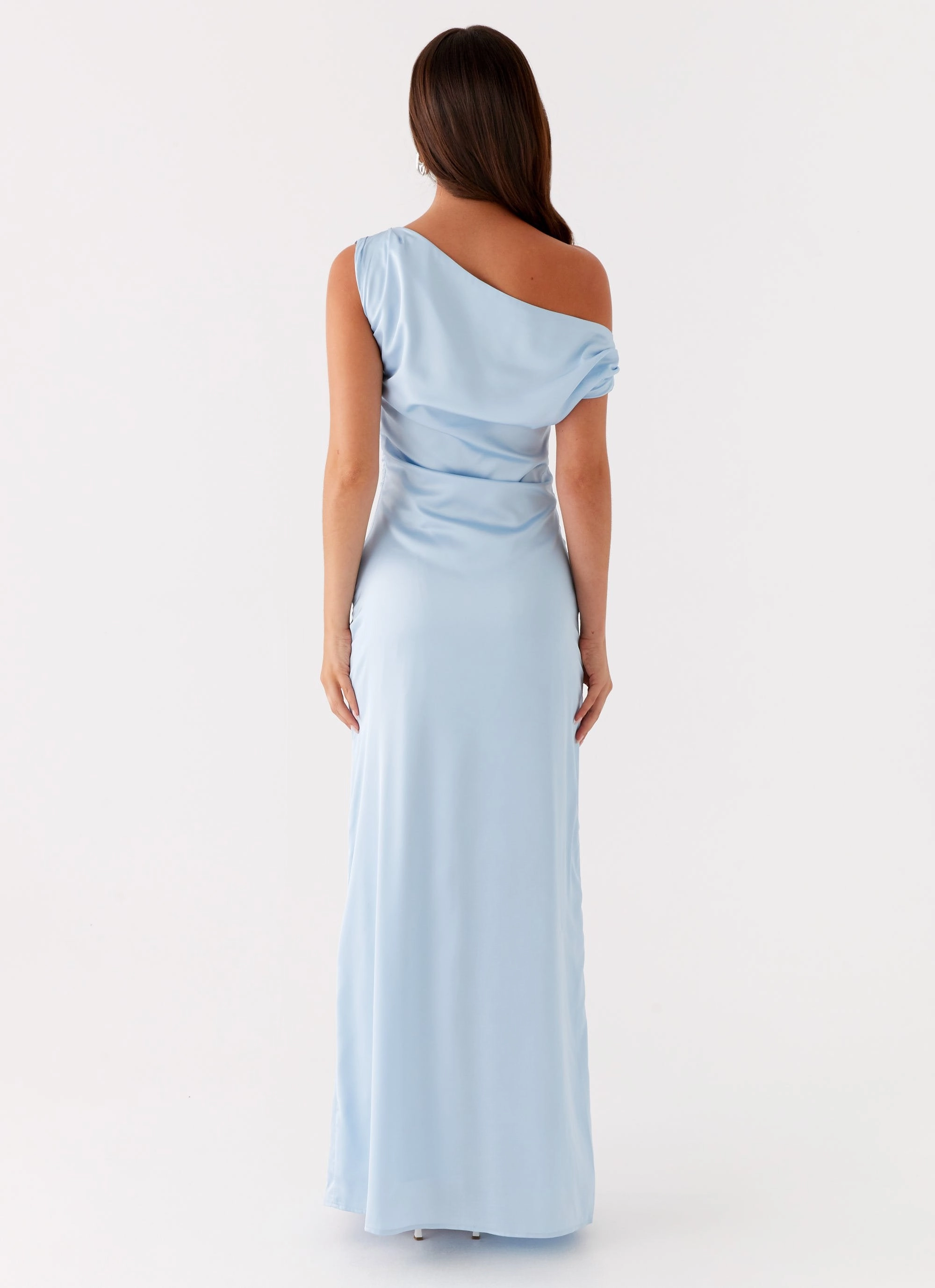 Beach Walk Heart Of Glass Satin Maxi Dress - Blue