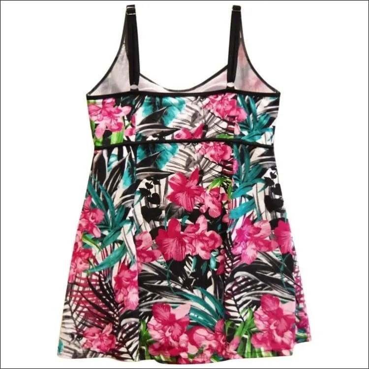 Heat Women’s Plus Size Scoop Swimdress Swimsuit 18W 20W 22W 24W