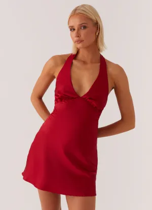 Heavy Hearted Mini Dress - Red Easy Wear All day wearability Heavy Hearted Mini Dress - Red