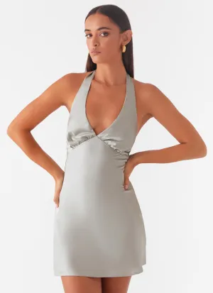 Heavy Hearted Mini Dress - Sage Durable Material EasyCare Fabric Heavy Hearted Mini Dress - Sage