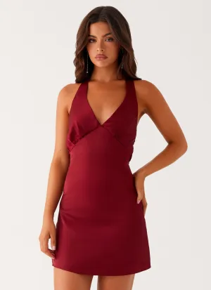 Heavy Hearted Mini Dress - Wine Compact Weave Heavy Hearted Mini Dress - Wine Petite Option Petite Cut
