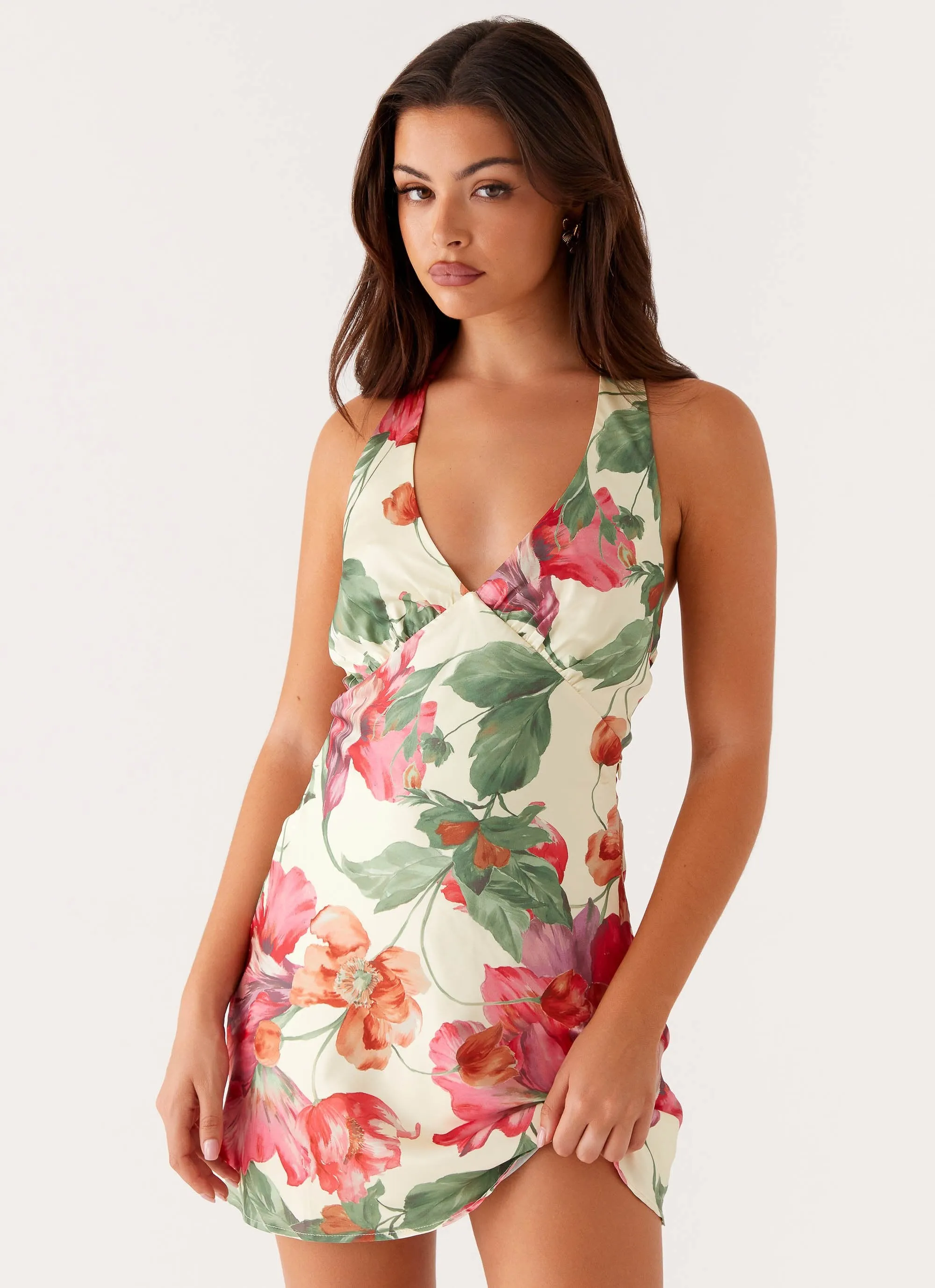 Versatile Look Ombre look Heavy Hearted Mini Dress - Yellow Floral