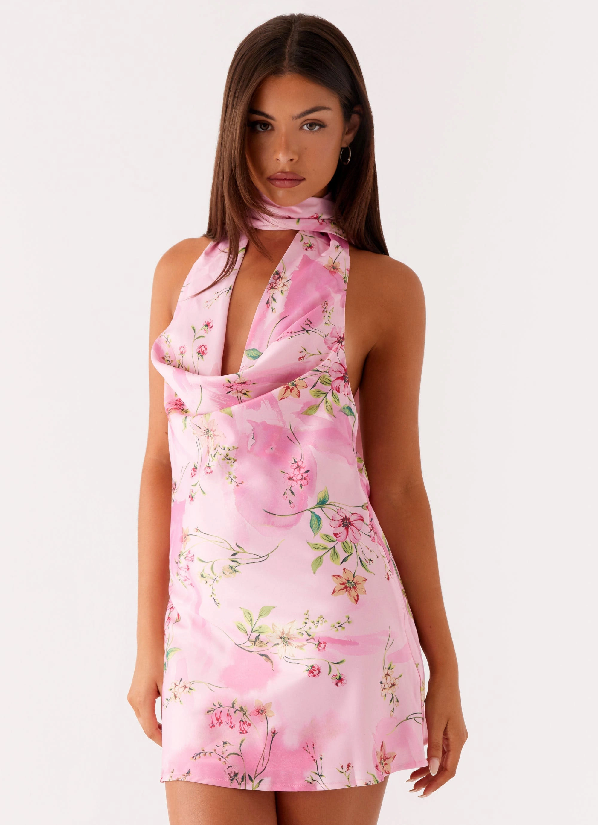 Heidi Mini Dress - Pink Floral Lounge Mode
