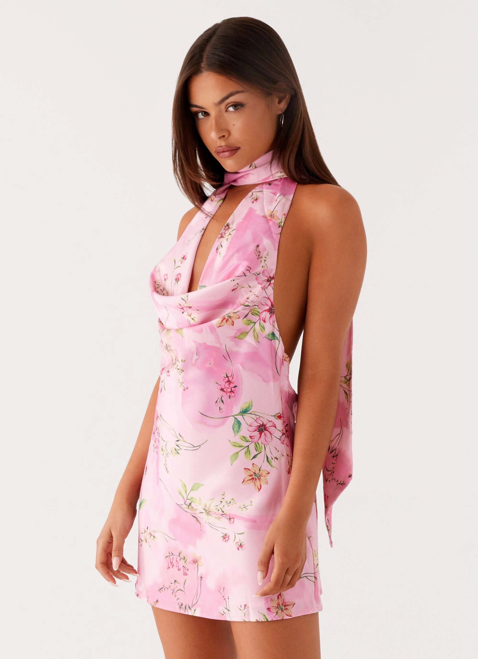 Soft Cut Heidi Mini Dress - Pink Floral