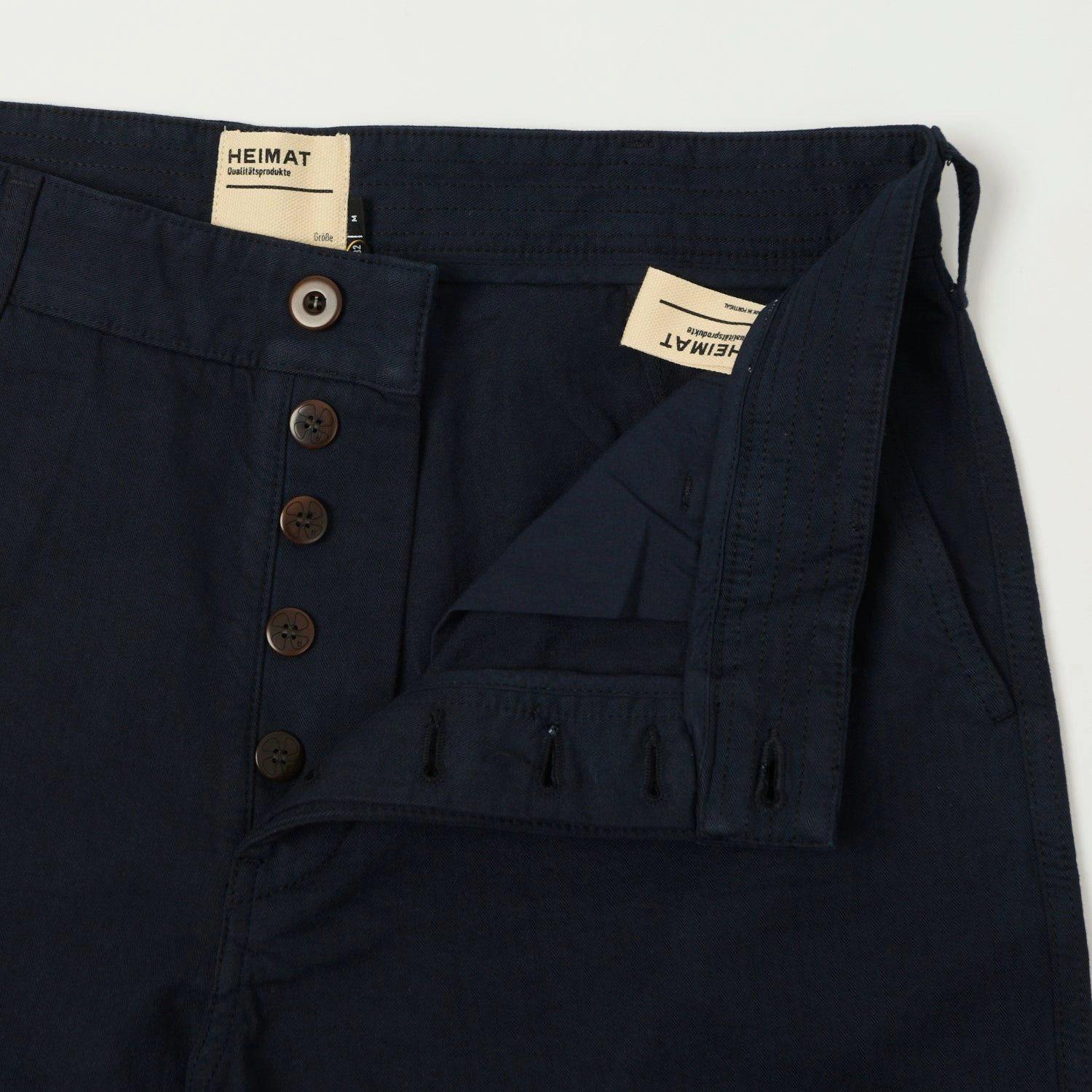 Heimat 'Journey' Herringbone Twill Chinos - Ink