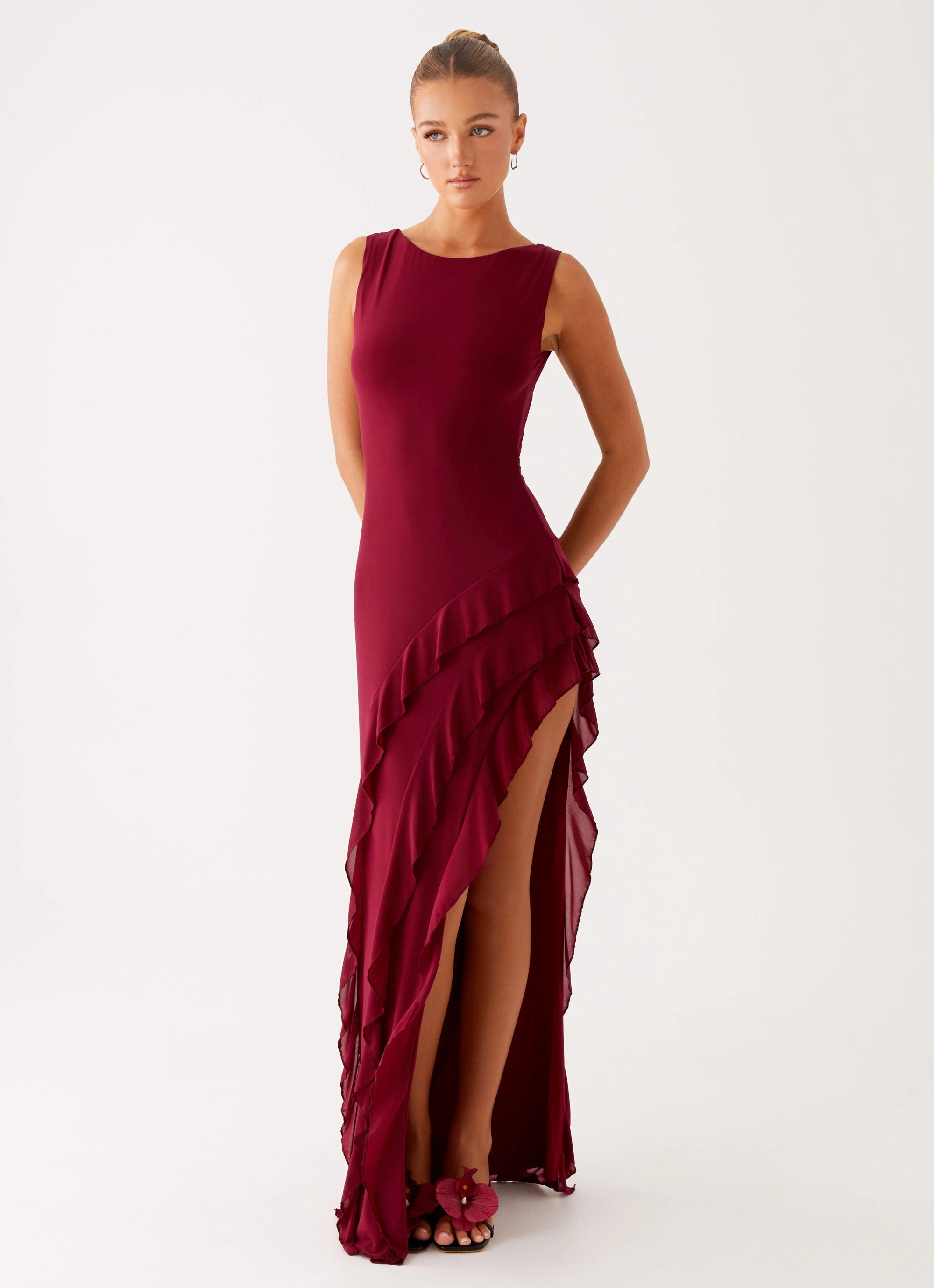 Hendrix Maxi Dress - Raspberry Wine Breathable wear