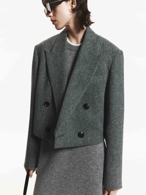 Herringbone Cropped Blazer Herringbone Cropped Blazer