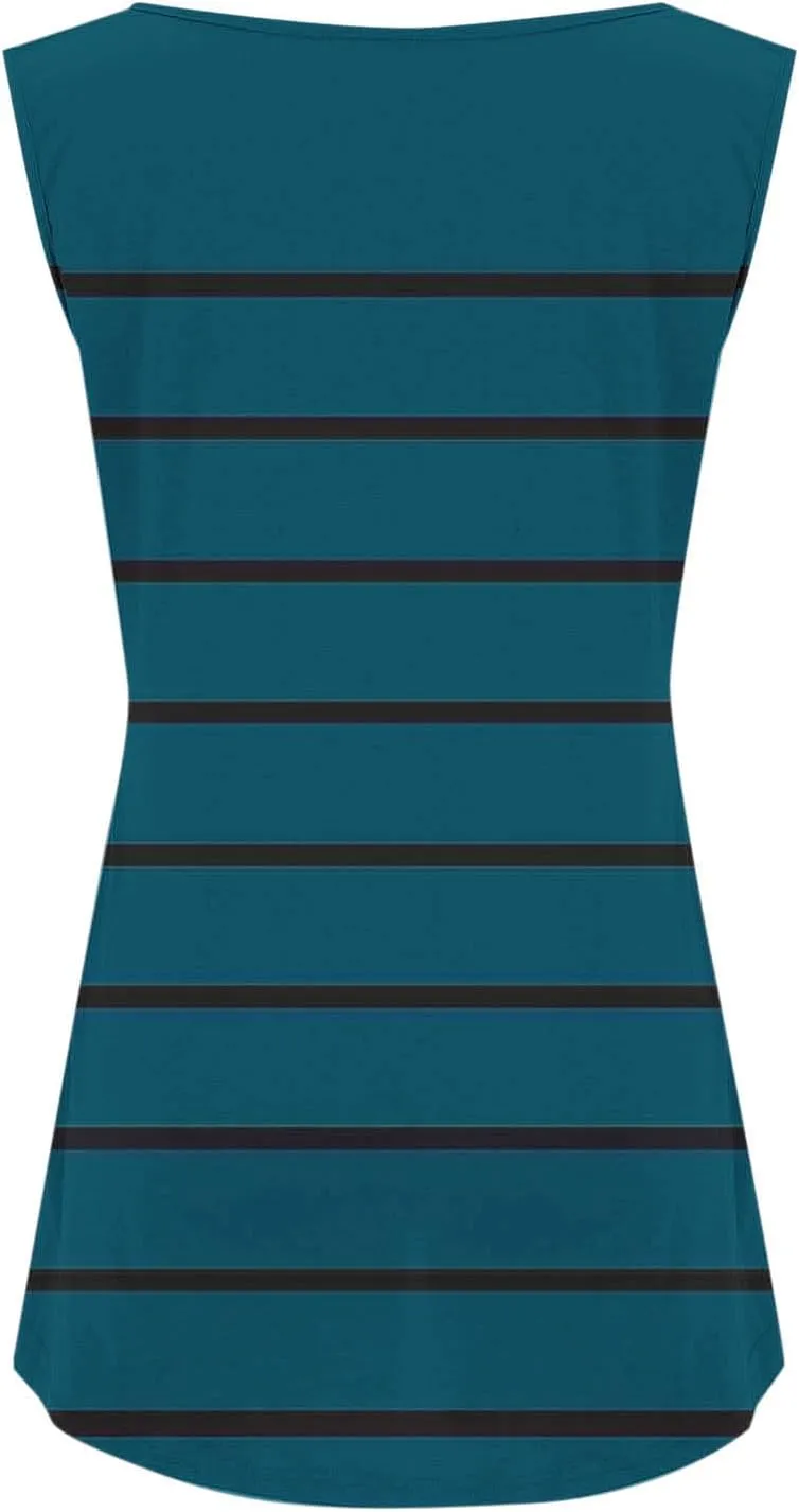 HGps8w Plus Size Women's Striped Summer Tank Top - Casual Loose Fit Round Neck Camisole Sleeveless Workout Yoga Shirts