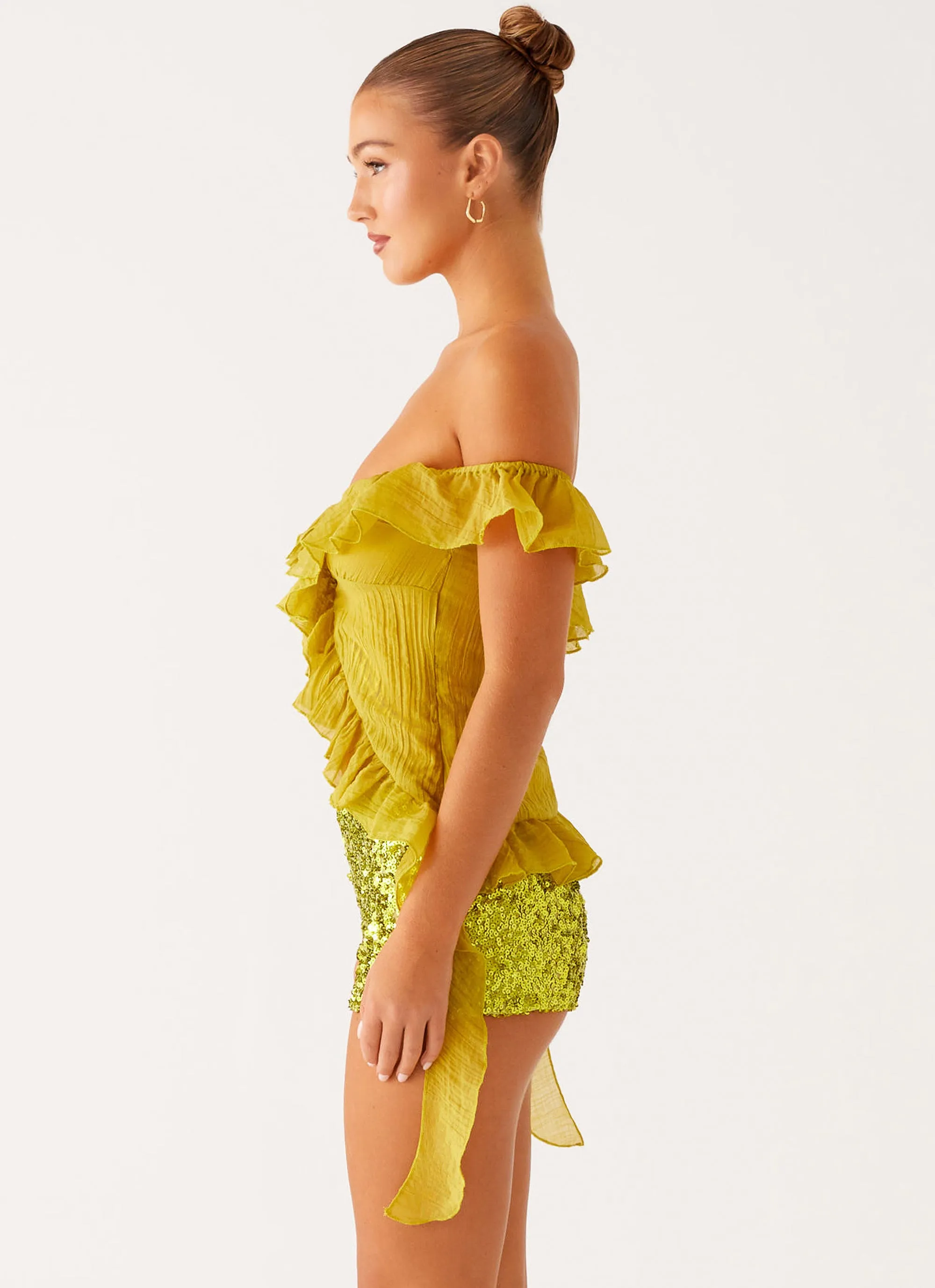 Anti Fade Technology Dylan Off Shoulder Top - Lime