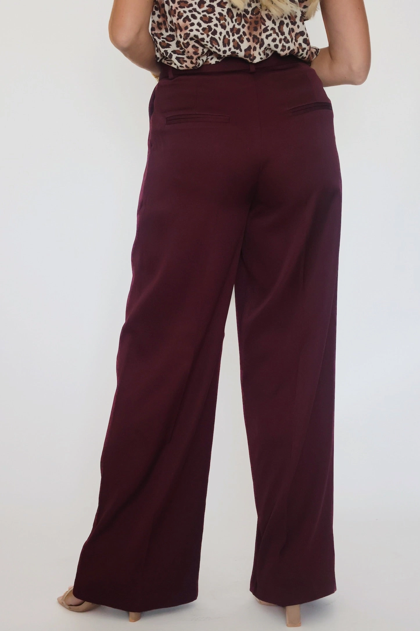 Lilibet Satin Pant - Red Wine Bonded Seam Innovation SweatAbsorbent