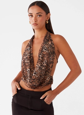 Sawyer Mesh Top - Leopard AntiPilling Finish