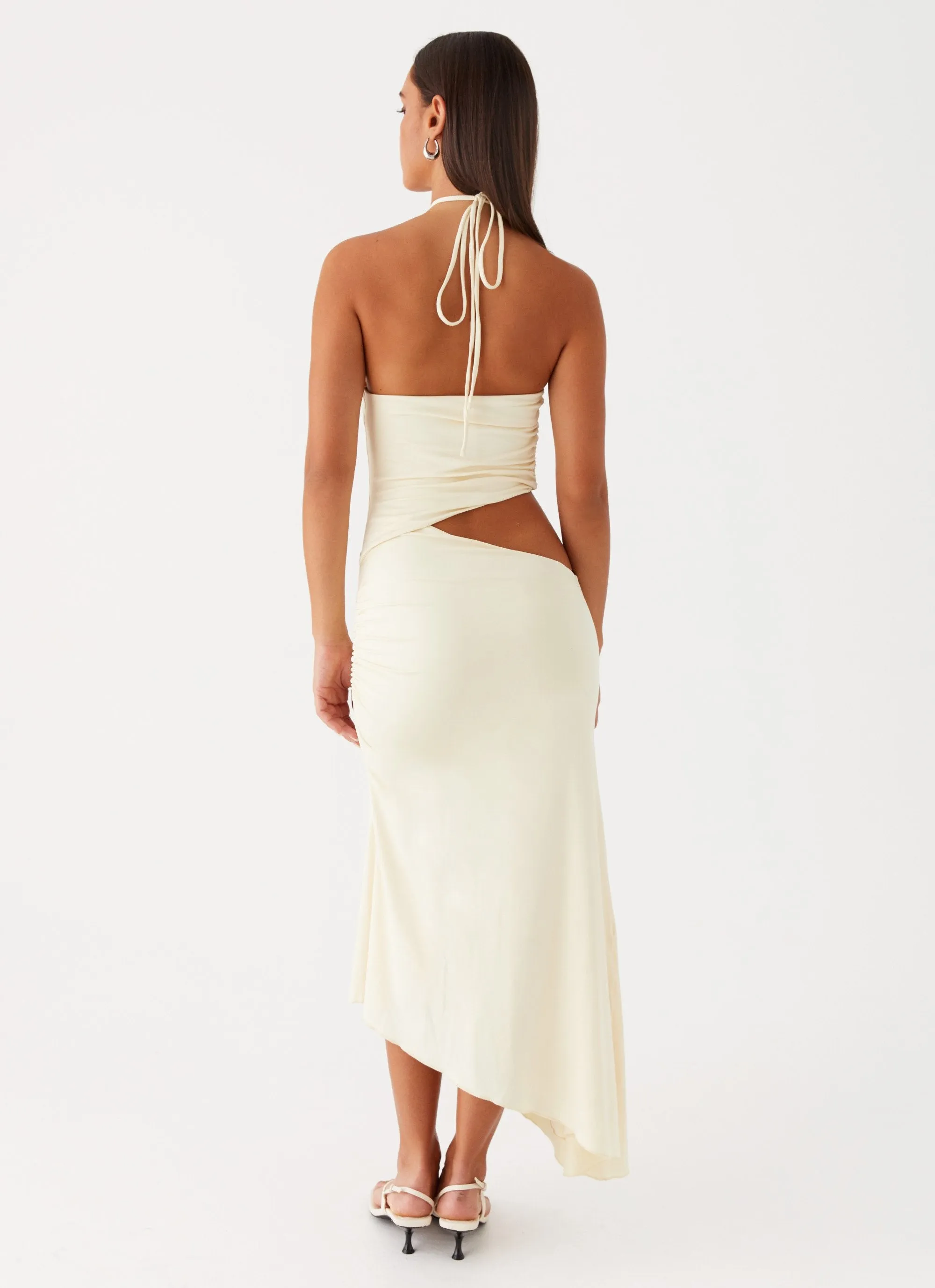 Tasha Maxi Dress - Lemon Moisture Wicking Material