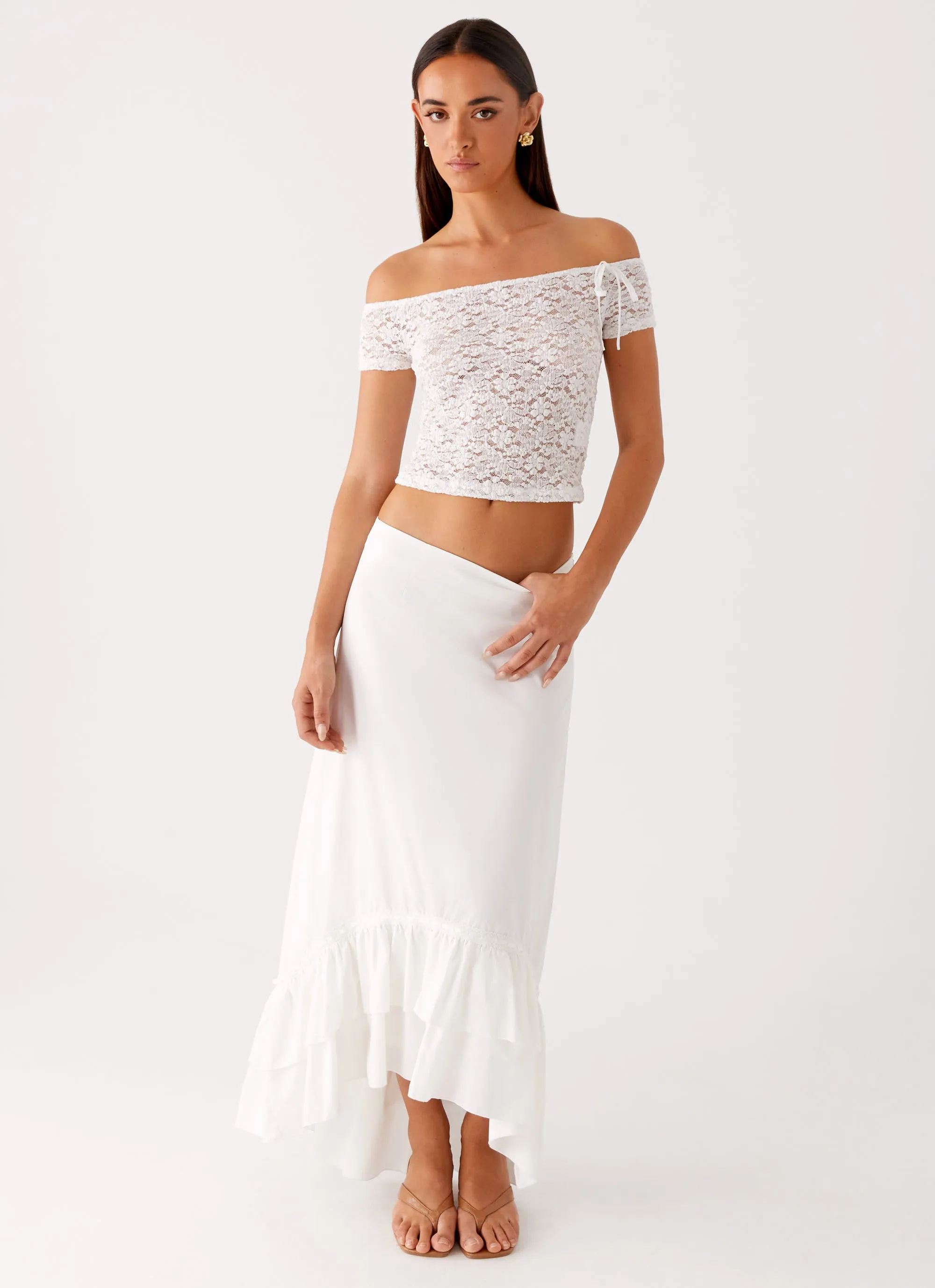 Alessandra Maxi Skirt - White Coordinated Set