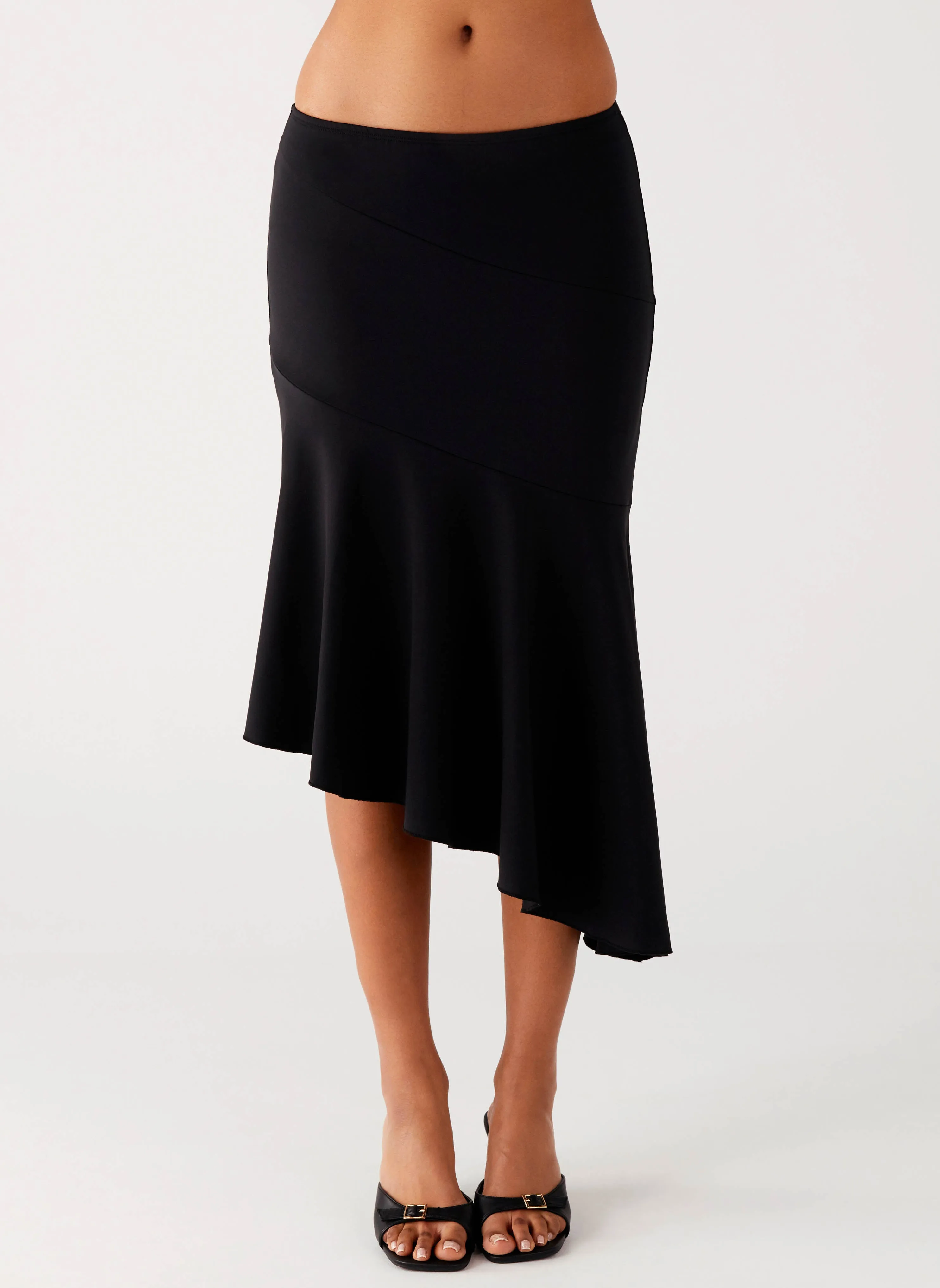 Wonderlust Midi Skirt - Black Simple Comfort Designer Inspired