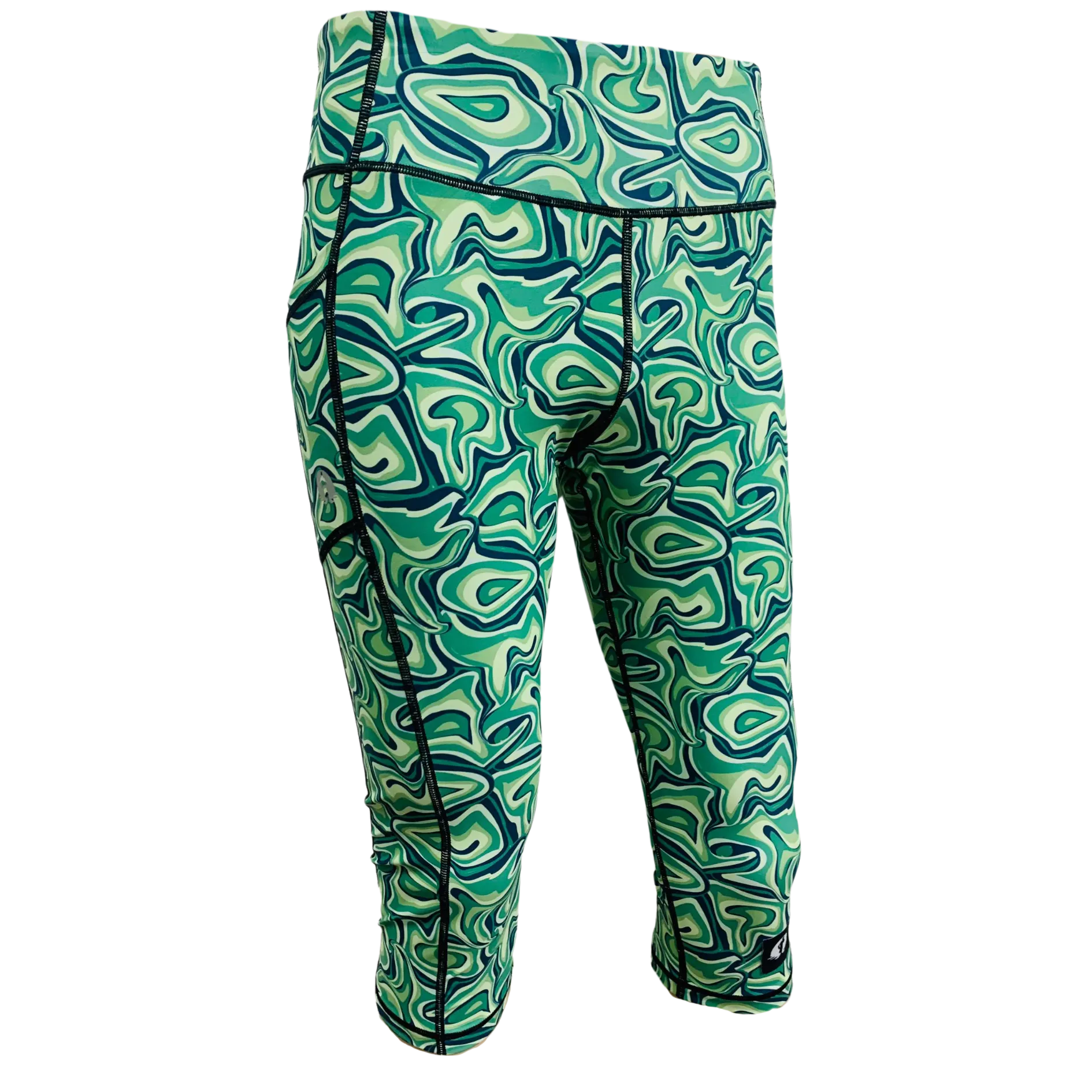 High Waist Funky 3/4 Leggings - Maze Magic
