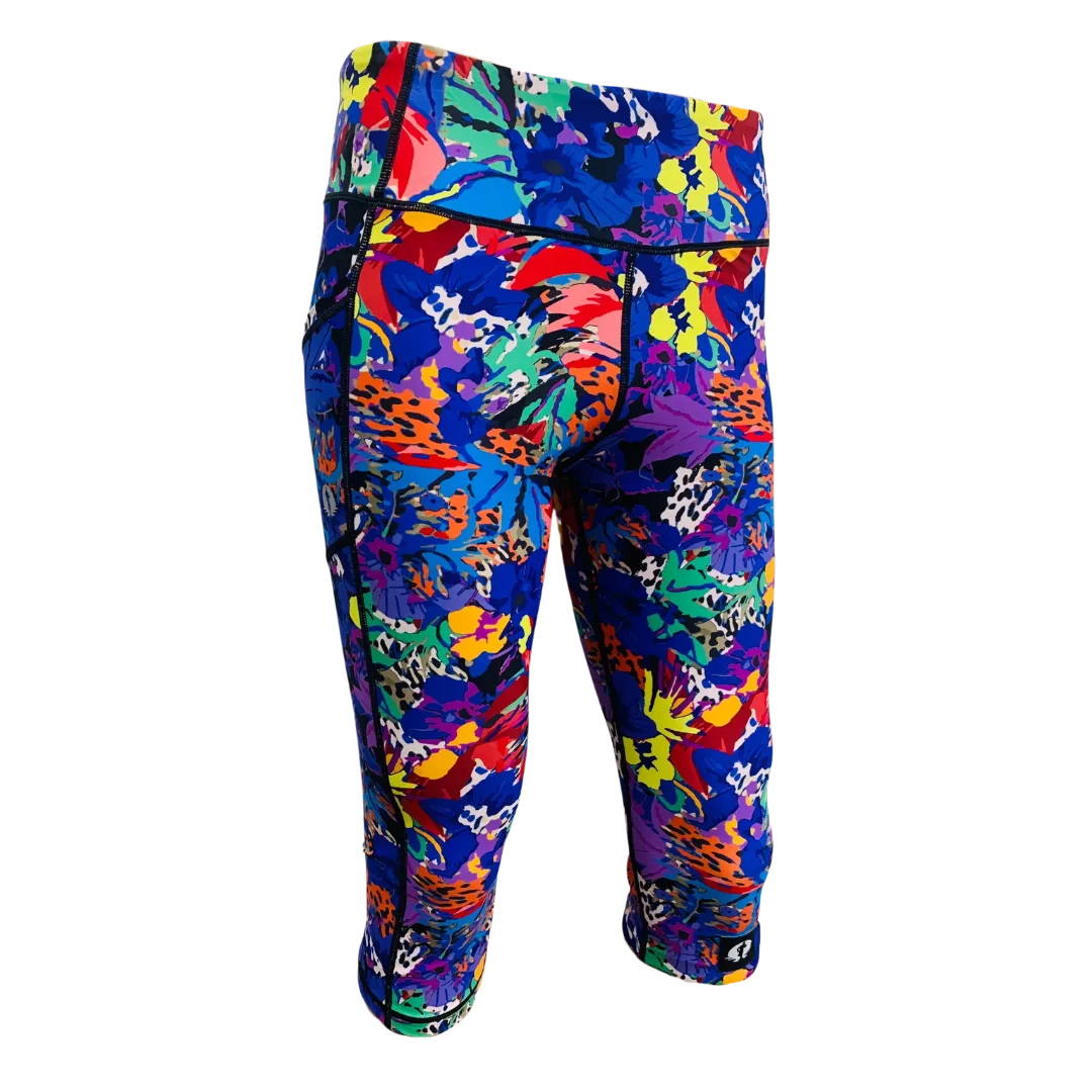 High Waist Funky 3/4 Leggings - Paws & Petals