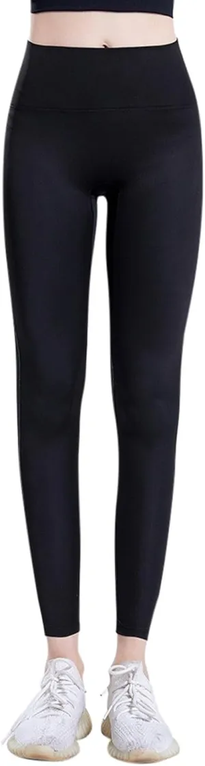 High Waist Yoga Pants for Women Capri Workout Leggings with Mesh Tummy Control Stretch Running Dance Trouser