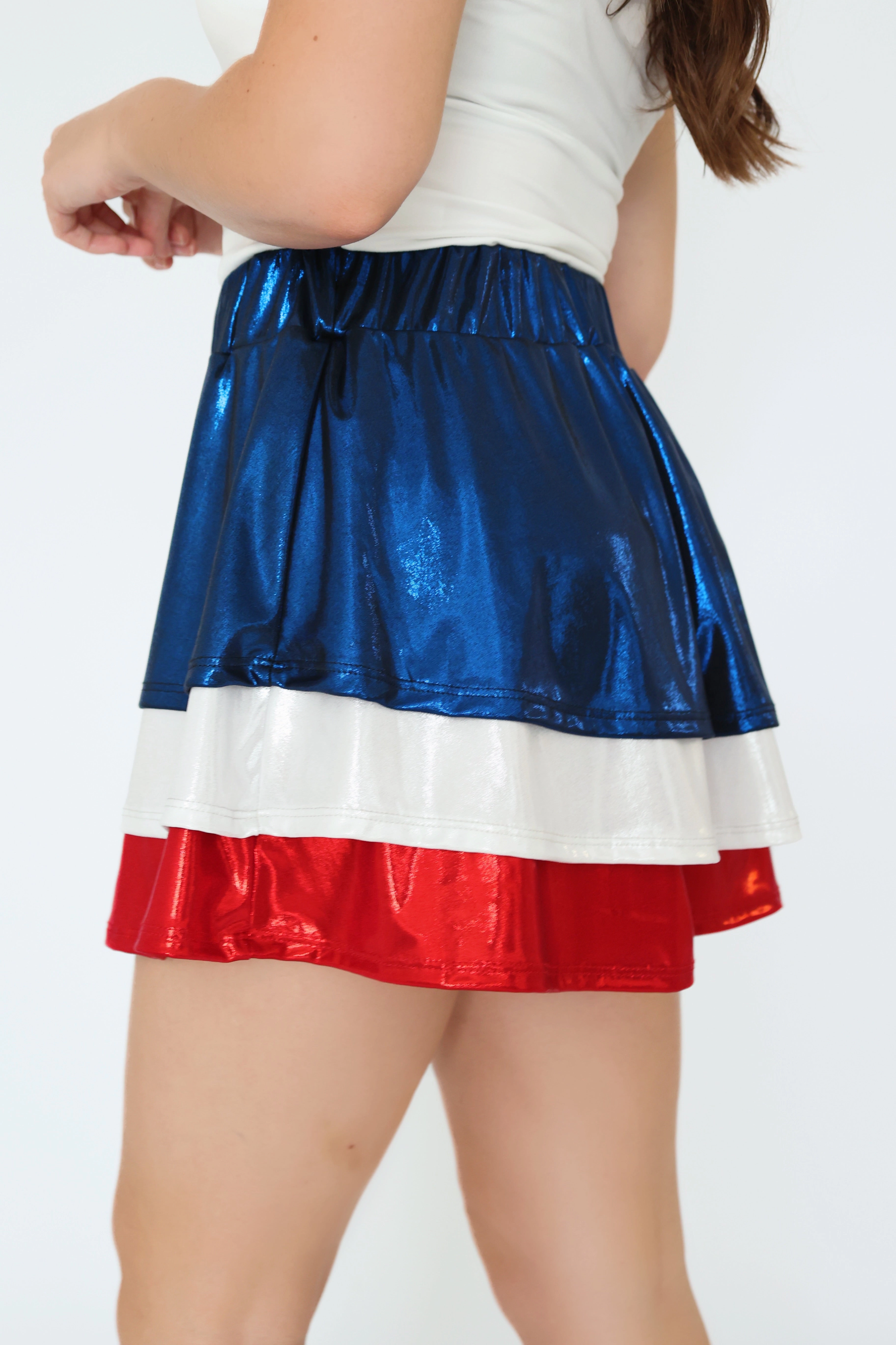 CroppedLength Red White And Boom Skort (FINAL SALE)