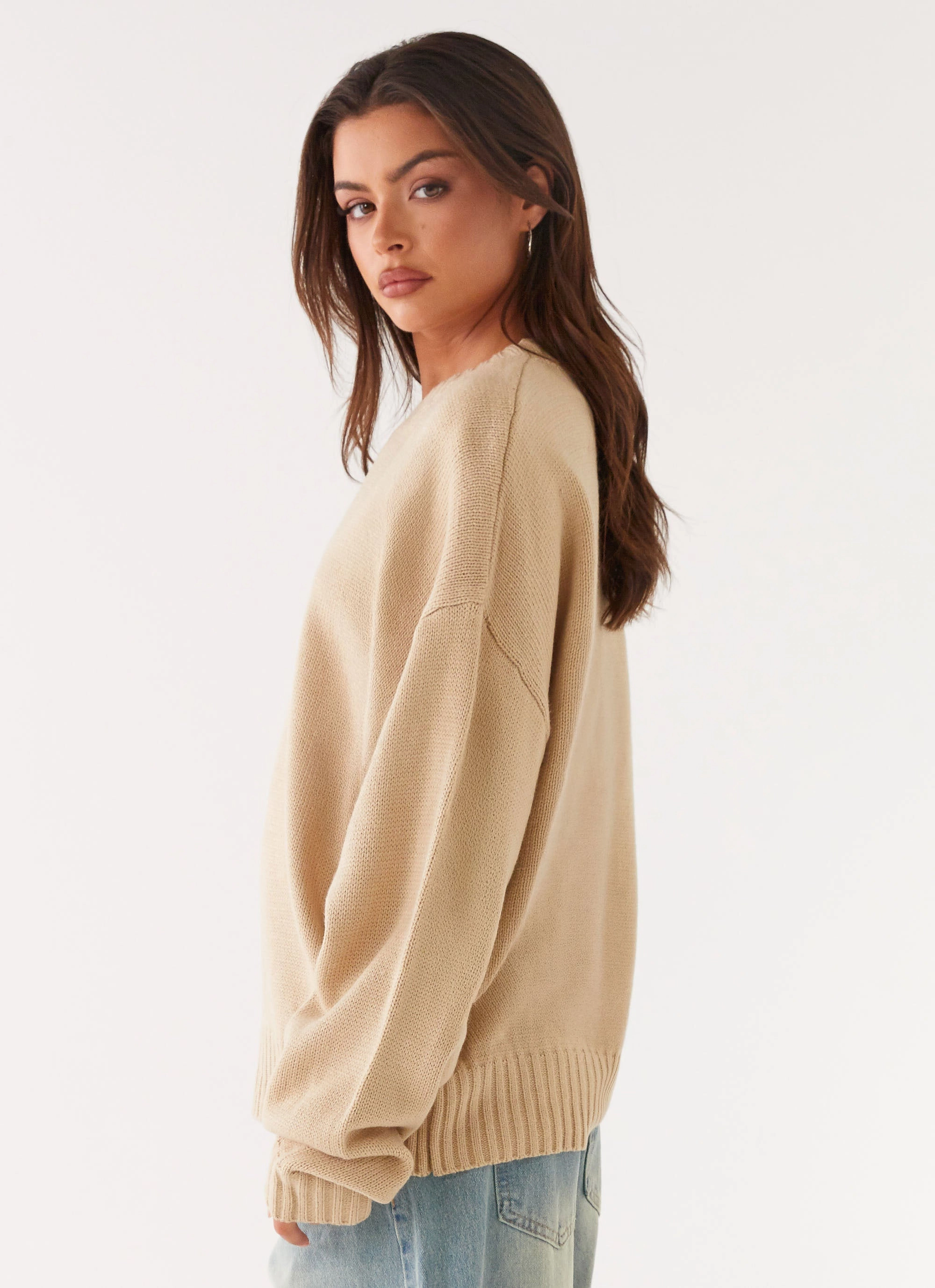 Emma Oversized Sweater - Beige Day Hike Style